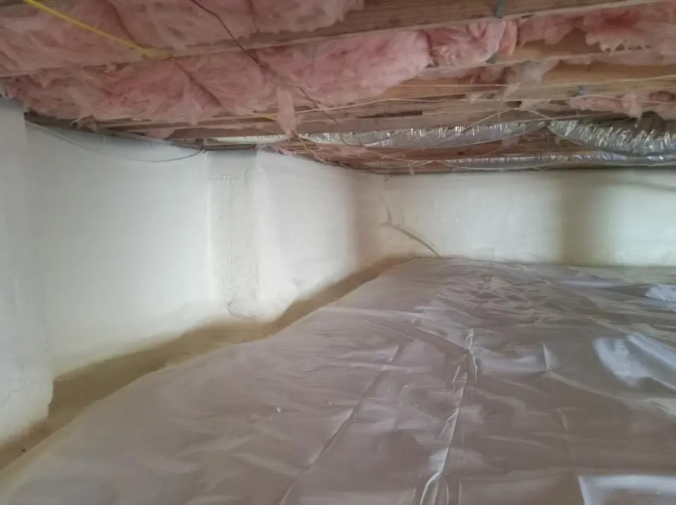 Crawl space encapsulation with closed-cell spray foam for Spray Foam Roofing in Baldwin